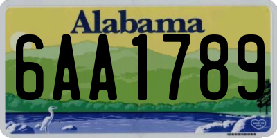 AL license plate 6AA1789