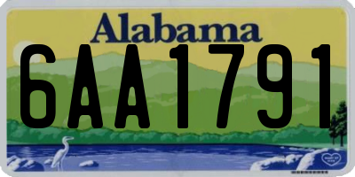 AL license plate 6AA1791