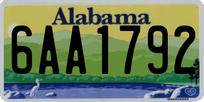 AL license plate 6AA1792