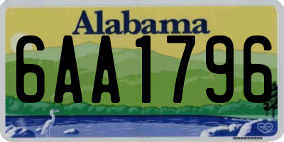 AL license plate 6AA1796
