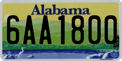 AL license plate 6AA1800