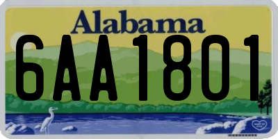 AL license plate 6AA1801