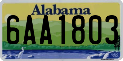 AL license plate 6AA1803