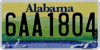 AL license plate 6AA1804