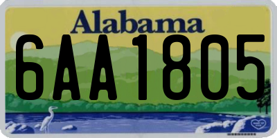 AL license plate 6AA1805
