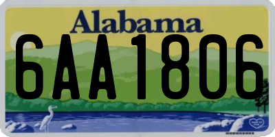 AL license plate 6AA1806