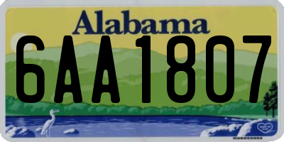 AL license plate 6AA1807