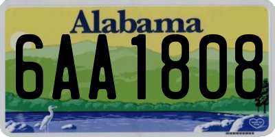 AL license plate 6AA1808