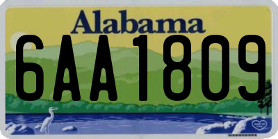 AL license plate 6AA1809