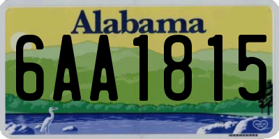 AL license plate 6AA1815