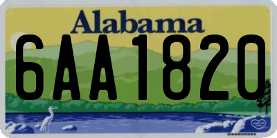 AL license plate 6AA1820