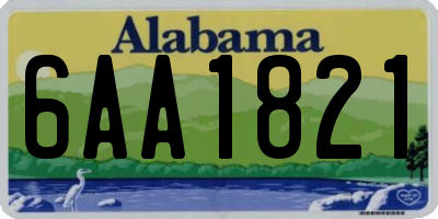 AL license plate 6AA1821