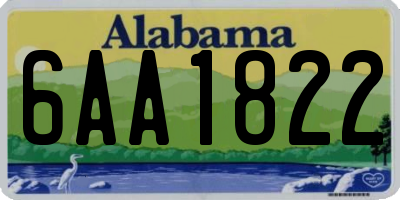 AL license plate 6AA1822