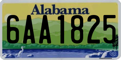 AL license plate 6AA1825