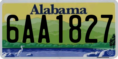 AL license plate 6AA1827
