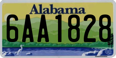 AL license plate 6AA1828