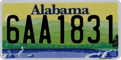 AL license plate 6AA1831