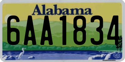 AL license plate 6AA1834