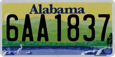 AL license plate 6AA1837