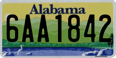 AL license plate 6AA1842