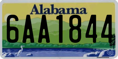 AL license plate 6AA1844