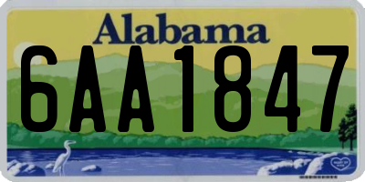 AL license plate 6AA1847