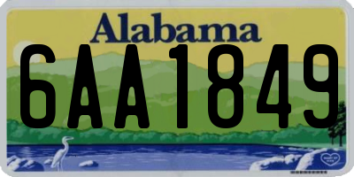 AL license plate 6AA1849