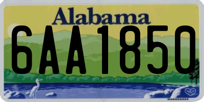 AL license plate 6AA1850