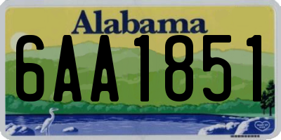 AL license plate 6AA1851
