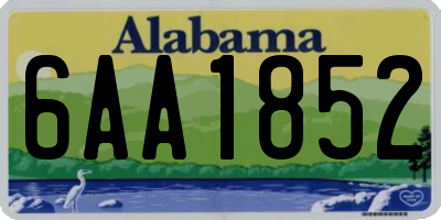 AL license plate 6AA1852