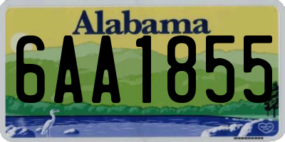 AL license plate 6AA1855