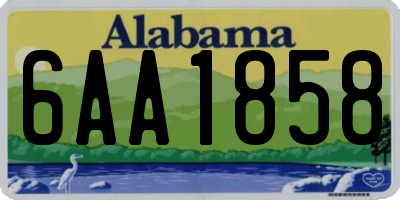 AL license plate 6AA1858