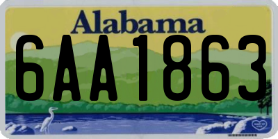 AL license plate 6AA1863