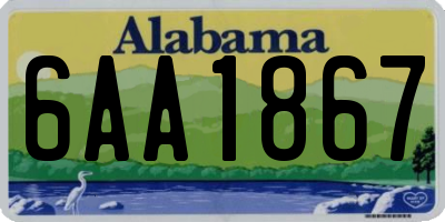 AL license plate 6AA1867