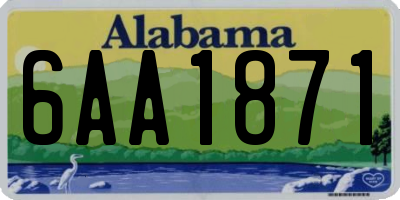 AL license plate 6AA1871