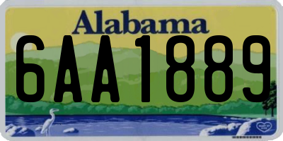 AL license plate 6AA1889