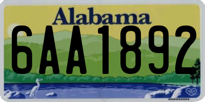 AL license plate 6AA1892