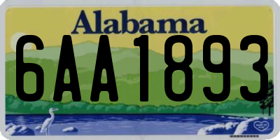 AL license plate 6AA1893