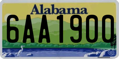 AL license plate 6AA1900