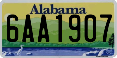 AL license plate 6AA1907