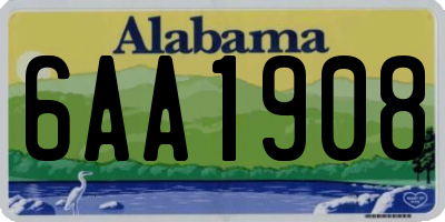 AL license plate 6AA1908