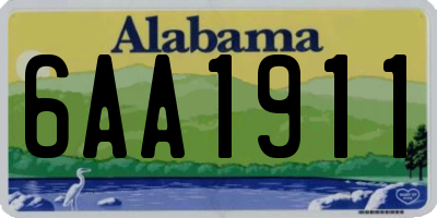 AL license plate 6AA1911