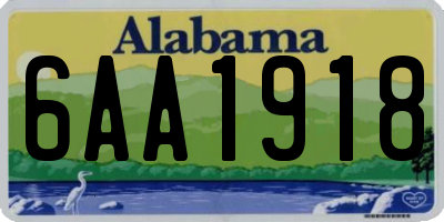 AL license plate 6AA1918