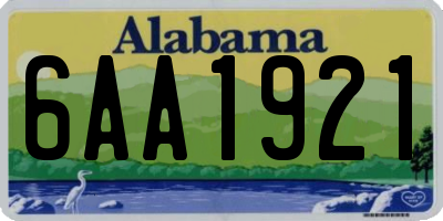 AL license plate 6AA1921