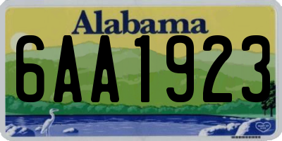 AL license plate 6AA1923