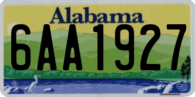 AL license plate 6AA1927
