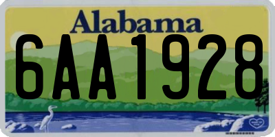 AL license plate 6AA1928