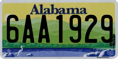 AL license plate 6AA1929
