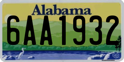 AL license plate 6AA1932