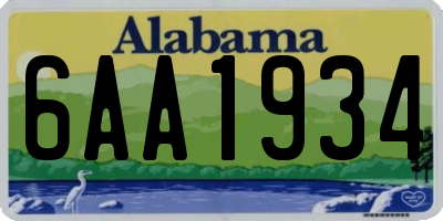 AL license plate 6AA1934